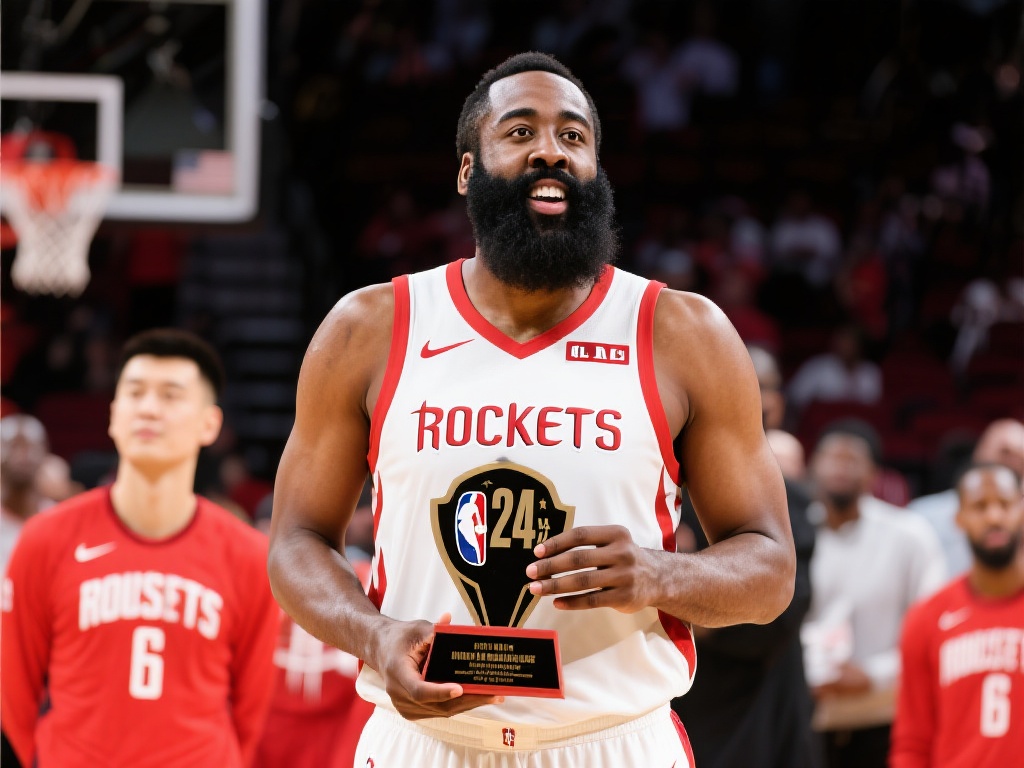火箭队史周最佳球员榜：哈登24次称霸，姚明6次位列第四
